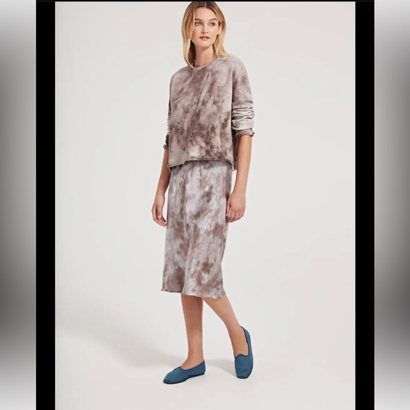 ATM ANTHONY THOMAS MELILLO Tie-Dye Silk Pull-On Skirt - Picture 2 of 8